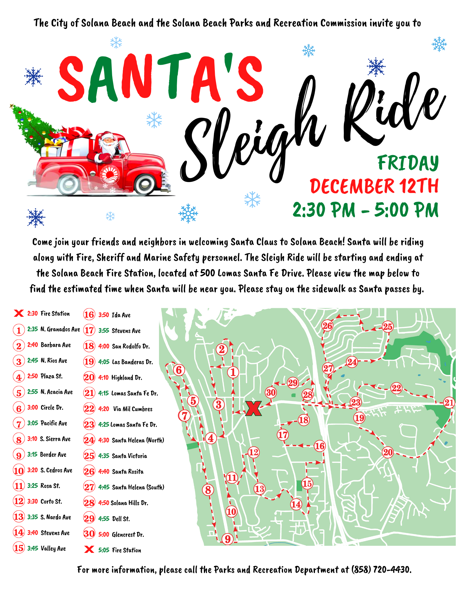 Santa Sleigh Ride Flyer 2025