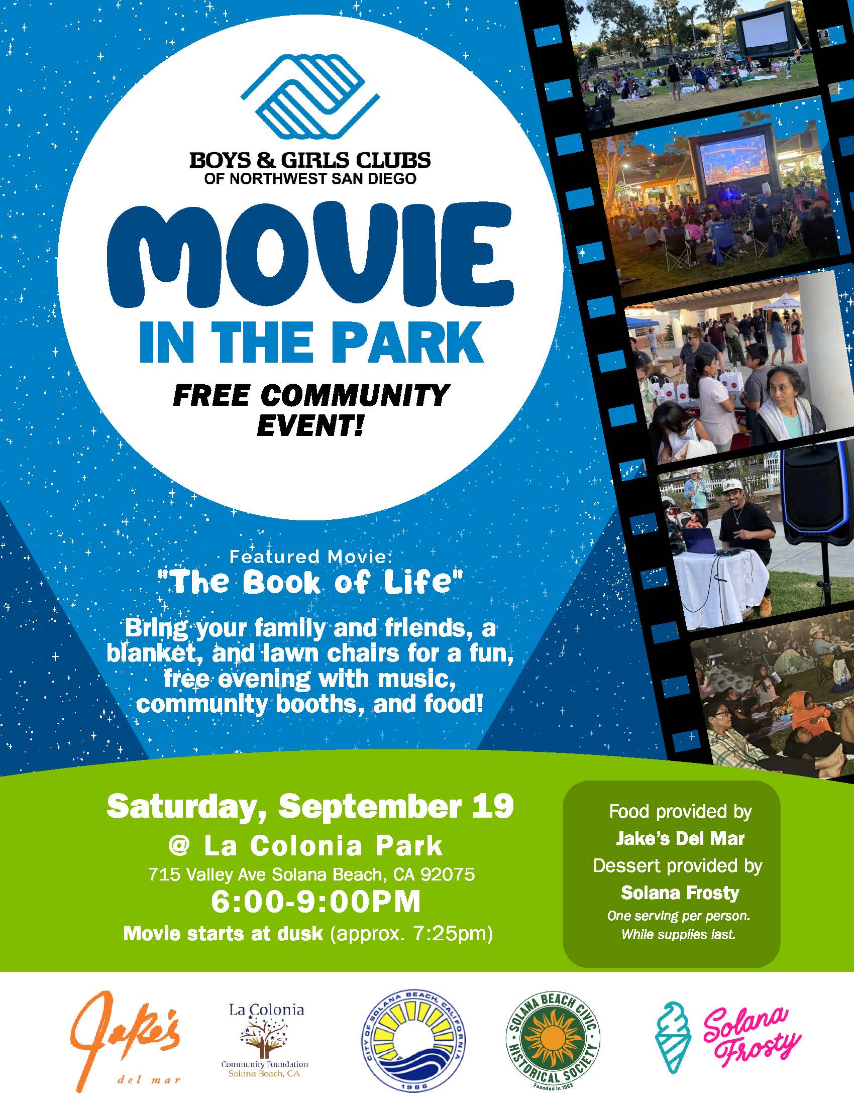 Movie in the Park flyer english